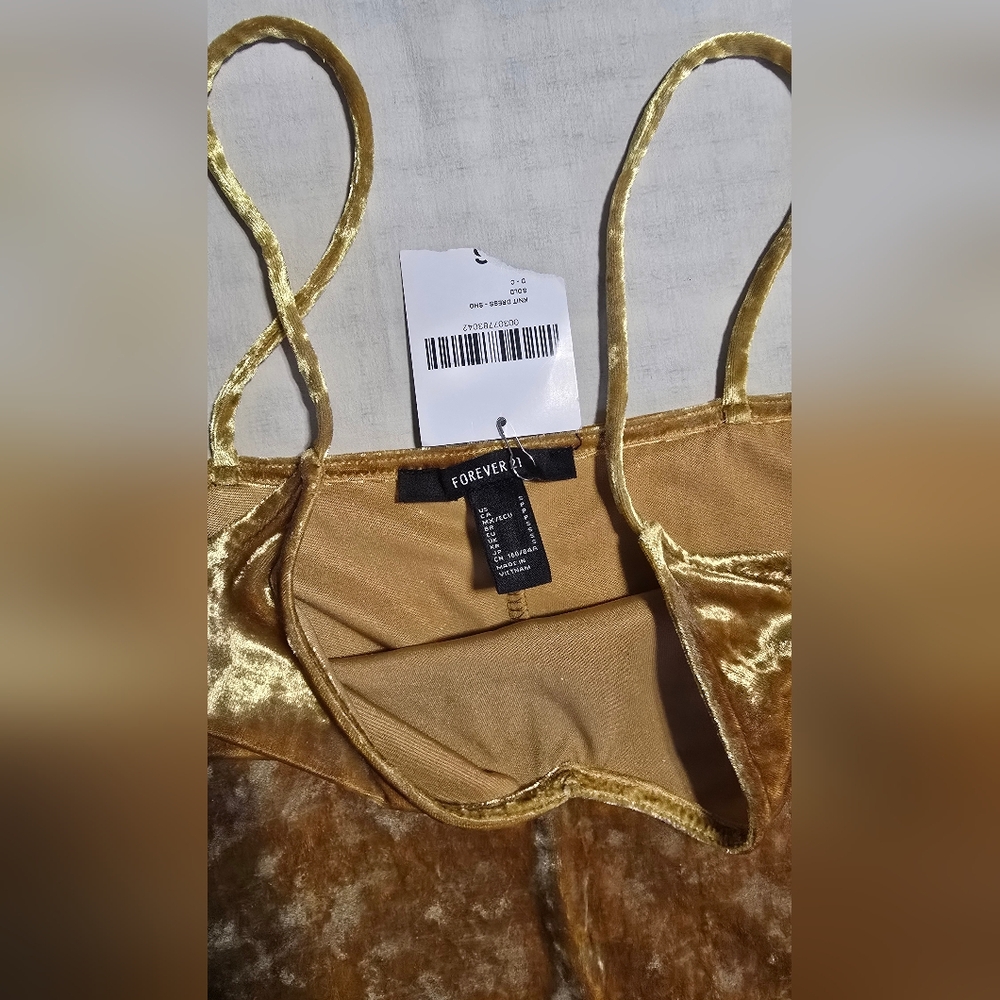 Forever 21 Gold Velvet Dress - Picture 5 of 9